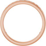 14K Gold Round Natural Diamond Channel-Set Anniversary Band – 1.5 mm Stones - Rose Gold - view 2
