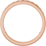 14K Gold Round Natural Diamond Channel-Set Anniversary Band – 2.25 mm Stones - Rose Gold - view 2