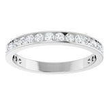 14K Gold Round Natural Diamond Channel-Set Anniversary Band – 3 mm Stones (1 7/8–2 CTW) - White Gold - view 3