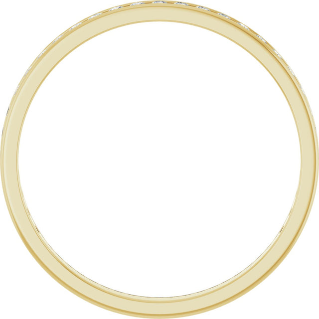 14K Gold Round Lab-Grown Diamond Channel-Set Anniversary Band – 2 mm Stones (7/8 CTW) - Yellow Gold - view 2