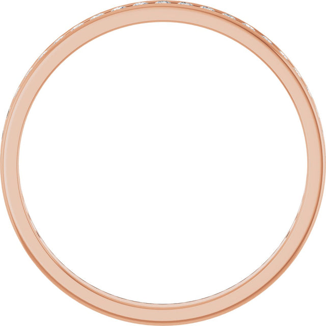 14K Gold Round Lab-Grown Diamond Channel-Set Anniversary Band – 2 mm Stones (7/8 CTW) - Rose Gold - view 2
