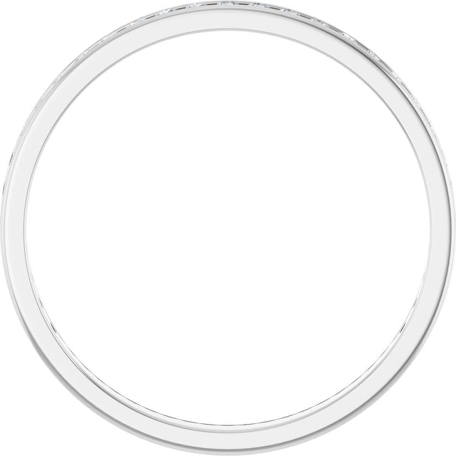 14K Gold Round Lab-Grown Diamond Channel-Set Anniversary Band – 2 mm Stones (7/8 CTW) - White Gold - view 2