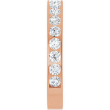 14K Gold Round Natural Diamond Channel-Set Anniversary Band – 3 mm Stones - Rose Gold - view 4