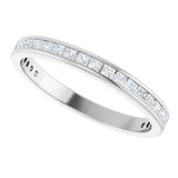 10K Gold Square Natural Diamond Channel-Set Anniversary Band – 1/2 CTW - White Gold - view 5