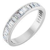 14K Gold Straight Baguette Lab-Grown Diamond Channel-Set Anniversary Band – 3x1.5 mm Stones - White Gold