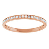 14K Gold Round Lab-Grown Diamond Channel-Set Anniversary Band – 1.7 mm Stones - Rose Gold - view 3