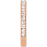 14K Gold Round Natural Diamond Channel-Set Anniversary Band – 2 mm Stones - Rose Gold - view 4