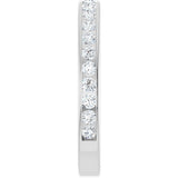 14K Gold Round Lab-Grown Diamond Channel-Set Anniversary Band – 2 mm Stones - White Gold - view 4