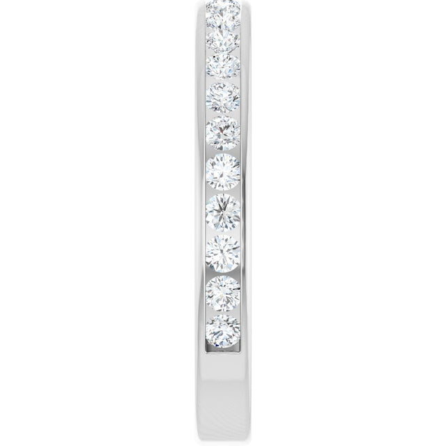 14K Gold Round Lab-Grown Diamond Channel-Set Anniversary Band – 2 mm Stones - White Gold - view 4
