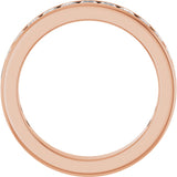 14K Gold Square Lab-Grown Diamond Channel-Set Anniversary Band – 2x2 mm Stones - Rose Gold - view 2