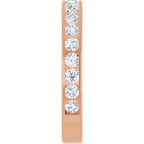 14K Gold Round Natural Diamond Channel-Set Anniversary Band – 2.5 mm Stones - Rose Gold - view 4