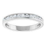 14K Gold Round Lab-Grown Diamond Channel-Set Anniversary Band – 1.5 mm Stones - White Gold - view 3
