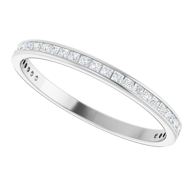 14K Gold Square Natural Diamond Channel-Set Anniversary Band – 1.75x1.75 mm Stones (1 1/5–1 1/4 CTW) - White Gold - view 5