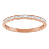 14K Gold Square Natural Diamond Channel-Set Anniversary Band – 1.75x1.75 mm Stones (1 1/5–1 1/4 CTW) - Rose Gold - view 3
