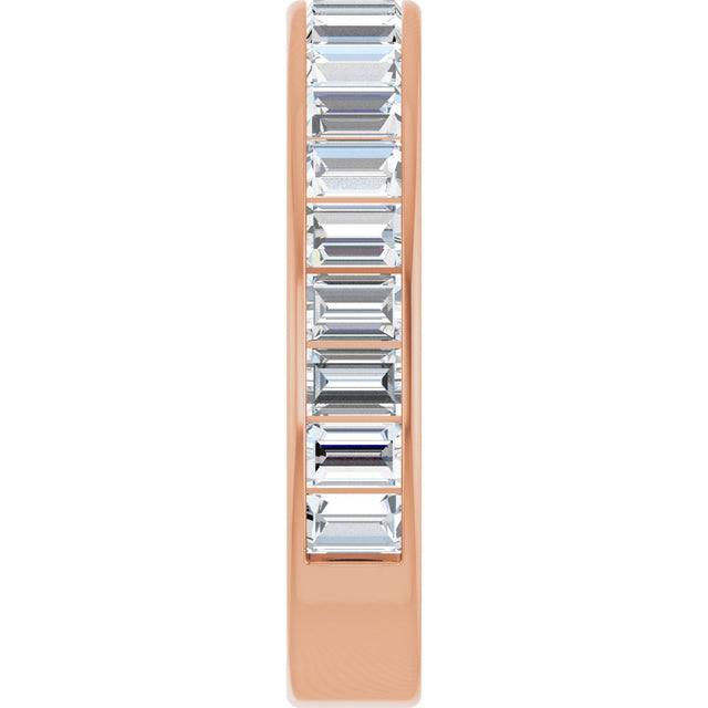14K Gold Straight Baguette Natural Diamond Channel-Set Anniversary Band – 3x2 mm Stones - Rose Gold - view 4