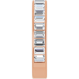 14K Gold Straight Baguette Lab-Grown Diamond Channel-Set Anniversary Band – 3x2 mm Stones - Rose Gold - view 4