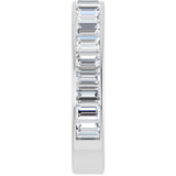 14K Gold Straight Baguette Lab-Grown Diamond Channel-Set Anniversary Band – 3x2 mm Stones - White Gold - view 4