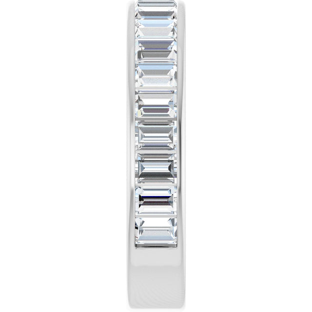 14K Gold Straight Baguette Lab-Grown Diamond Channel-Set Anniversary Band – 3x2 mm Stones - White Gold - view 4