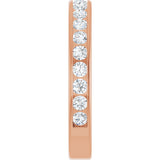 14K Gold Round Natural Diamond Channel-Set Anniversary Band – 2 mm Stones - Rose Gold - view 4