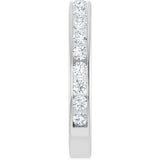 14K Gold Round Natural Diamond Channel-Set Anniversary Band – 2 mm Stones - White Gold - view 4