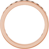 14K Gold Round Natural Diamond Channel-Set Anniversary Band – 3 mm Stones - Rose Gold - view 2