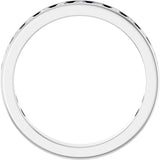 14K Gold Round Lab-Grown Diamond Channel-Set Anniversary Band – 3 mm Stones - White Gold - view 2