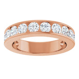 14K Gold Round Lab-Grown Diamond Channel-Set Anniversary Band – 3 mm Stones - Rose Gold - view 3