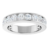 14K Gold Round Lab-Grown Diamond Channel-Set Anniversary Band – 3 mm Stones - White Gold - view 3