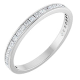 14K Gold Square Lab-Grown Diamond Channel-Set Anniversary Band – 1.75x1.75 mm Stones - White Gold