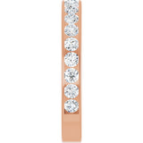 14K Gold Round Lab-Grown Diamond Channel-Set Anniversary Band – 3 mm Stones - Rose Gold - view 4