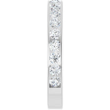 14K Gold Round Lab-Grown Diamond Channel-Set Anniversary Band – 3 mm Stones - White Gold - view 4