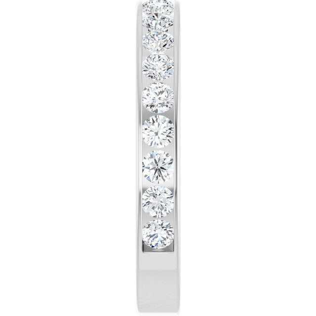 14K Gold Round Lab-Grown Diamond Channel-Set Anniversary Band – 3 mm Stones - White Gold - view 4
