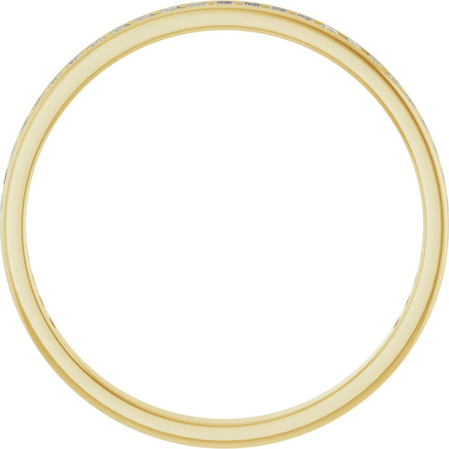 14K Gold Square Natural Diamond Channel-Set Anniversary Band – 1.75x1.75 mm Stones (1 1/5–1 1/4 CTW) - Yellow Gold - view 2