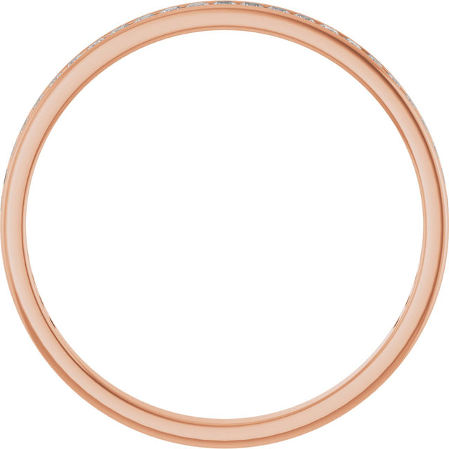 14K Gold Square Natural Diamond Channel-Set Anniversary Band – 1.75x1.75 mm Stones (1 1/5–1 1/4 CTW) - Rose Gold - view 2