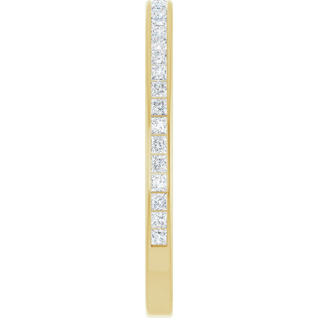 14K Gold Square Lab-Grown Diamond Channel-Set Anniversary Band – 1.75x1.75 mm Stones (1 1/5–1 1/4 CTW) - Yellow Gold - view 4