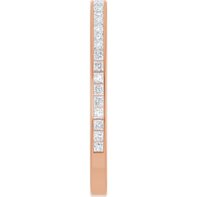 14K Gold Square Natural Diamond Channel-Set Anniversary Band – 1.75x1.75 mm Stones (1 1/5–1 1/4 CTW) - Rose Gold - view 4