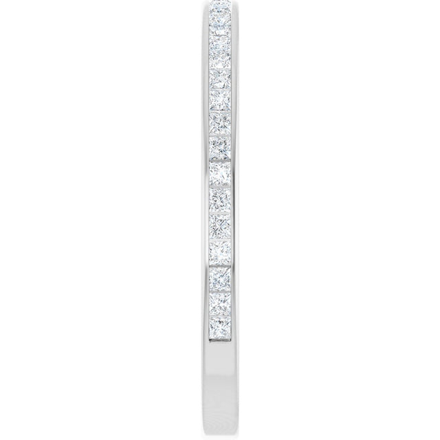 14K Gold Square Natural Diamond Channel-Set Anniversary Band – 1.75x1.75 mm Stones (1 1/5–1 1/4 CTW) - White Gold - view 4