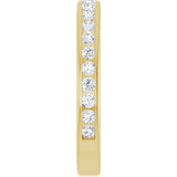 14K Gold Round Lab-Grown Diamond Channel-Set Anniversary Band – 1.5 mm Stones - Yellow Gold - view 4