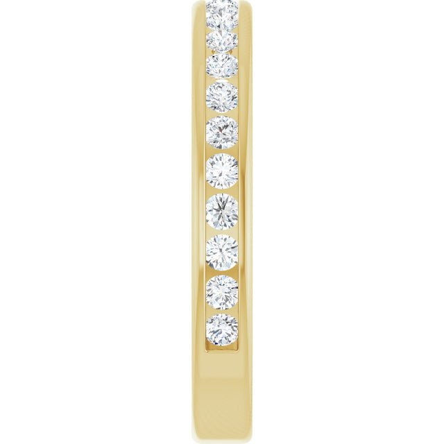 14K Gold Round Lab-Grown Diamond Channel-Set Anniversary Band – 1.5 mm Stones - Yellow Gold - view 4