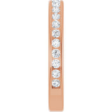 14K Gold Round Lab-Grown Diamond Channel-Set Anniversary Band – 1.5 mm Stones - Rose Gold - view 4