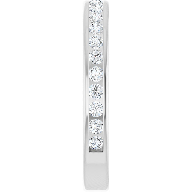 14K Gold Round Lab-Grown Diamond Channel-Set Anniversary Band – 1.5 mm Stones - White Gold - view 4