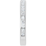 14K Gold Round Natural Diamond Channel-Set Anniversary Band – 1.5 mm Stones - White Gold - view 4