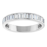 14K Gold Straight Baguette Natural Diamond Channel-Set Anniversary Band – 3x1.5 mm Stones - White Gold - view 3