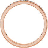 14K Gold Straight Baguette Lab-Grown Diamond Channel-Set Anniversary Band – 3x1.5 mm Stones - Rose Gold - view 2