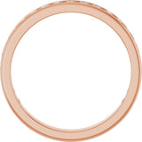 14K Gold Round Natural Diamond Channel-Set Anniversary Band – 2 mm Stones - Rose Gold - view 2