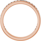 14K Gold Straight Baguette Natural Diamond Channel-Set Anniversary Band – 3x1.5 mm Stones - Rose Gold - view 2