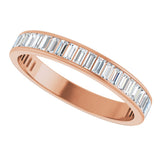 14K Gold Straight Baguette Lab-Grown Diamond Channel-Set Anniversary Band – 3x1.5 mm Stones - Rose Gold - view 5