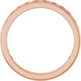 14K Gold Round Natural Diamond Channel-Set Anniversary Band – 2.5 mm Stones - Rose Gold - view 2