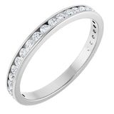 14K Gold Round Lab-Grown Diamond Channel-Set Anniversary Band – 2 mm Stones - White Gold