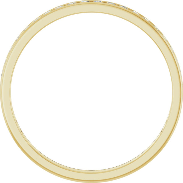 14K Gold Round Lab-Grown Diamond Channel-Set Anniversary Band – 2 mm Stones (7/8 CTW) - Yellow Gold - view 2
